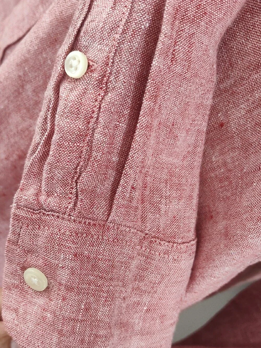 J. Crew Unisex Soft Heathered Red Linen Button-Down Shirt
